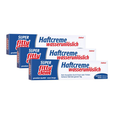 FITTYDENT Denture HAPPYSET Cream 3 x 40g - zestaw 3 klei do protez super mocnych