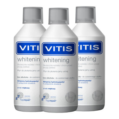 Dentaid VITIS Whitening HAPPYSET 3 x 500ml - zestaw 3 płynów wybielających do płukania jamy ustnej