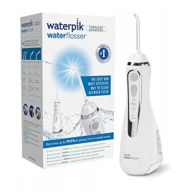 WATERPIK WP-560 EU nowoczesny irygator dentystyczny bezprzewodowy w kolorze BIAŁYM